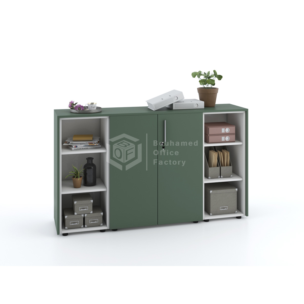 Armoire basse portes battantes mixte PYKE3