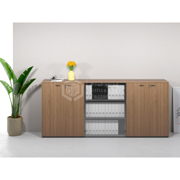 Armoire portes battantes mi-haute Beta vitrine en verre