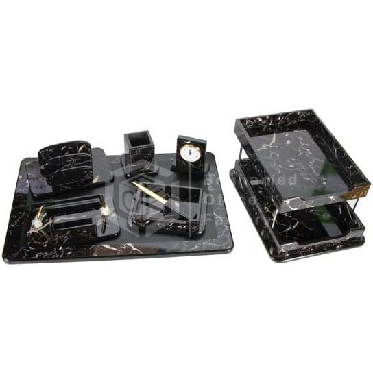 GARNITURE DE BUREAU 8 PIÈCES  NOIR HG